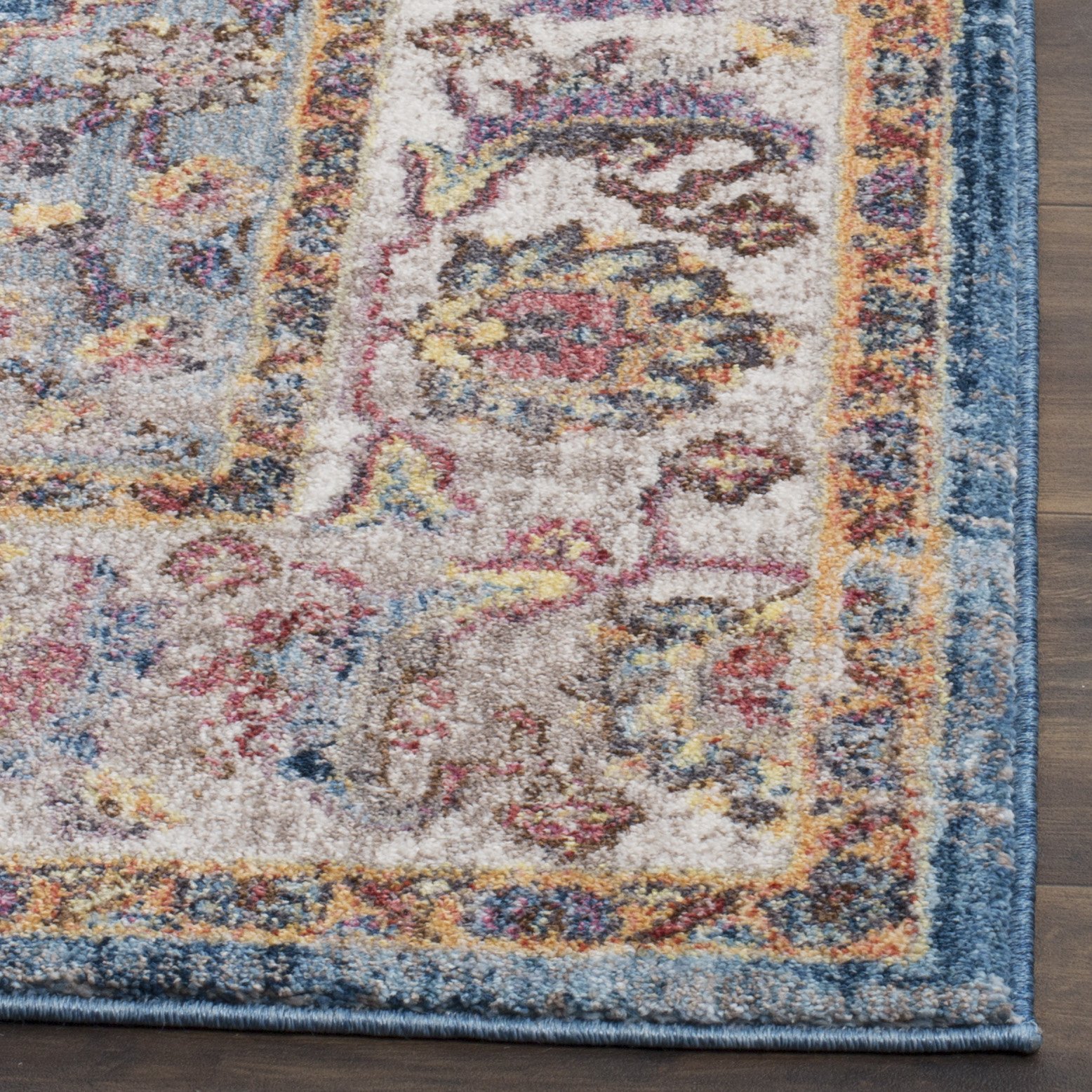 Safavieh Trendy New Transitional Indoor Woven Rectangle Area Rug, Bristol Collection, BTL349, in Blue / Ivory - Image 3