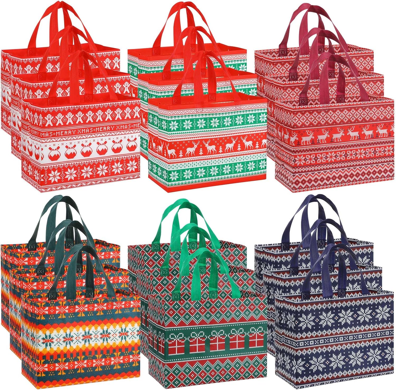 Sanwuta 24 Pcs Christmas Bags for Gifts Large Christmas