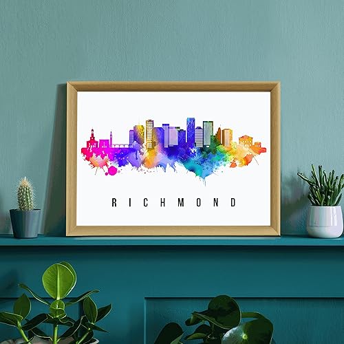 Vista 83 de Póster de Fargo Skyline Dakota del Norte, pintura de paisaje urbano de Dakota del Norte, póster de Fargo Dakota del Norte, impresión de paisaje