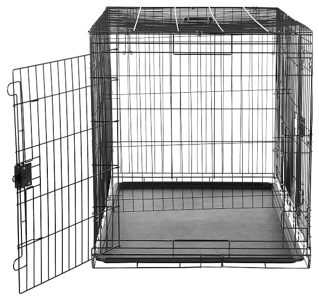Foto 4 de 5 de Amazon Basics Jaula para perro de alambre metálico, Duradero,Plegable con bandeja, doble puerta