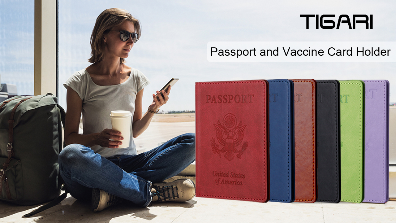 Porta Passaporto E Vaccino In Pelle Vintage - World Travel, Slot RFID, 10,9x14,5 Cm