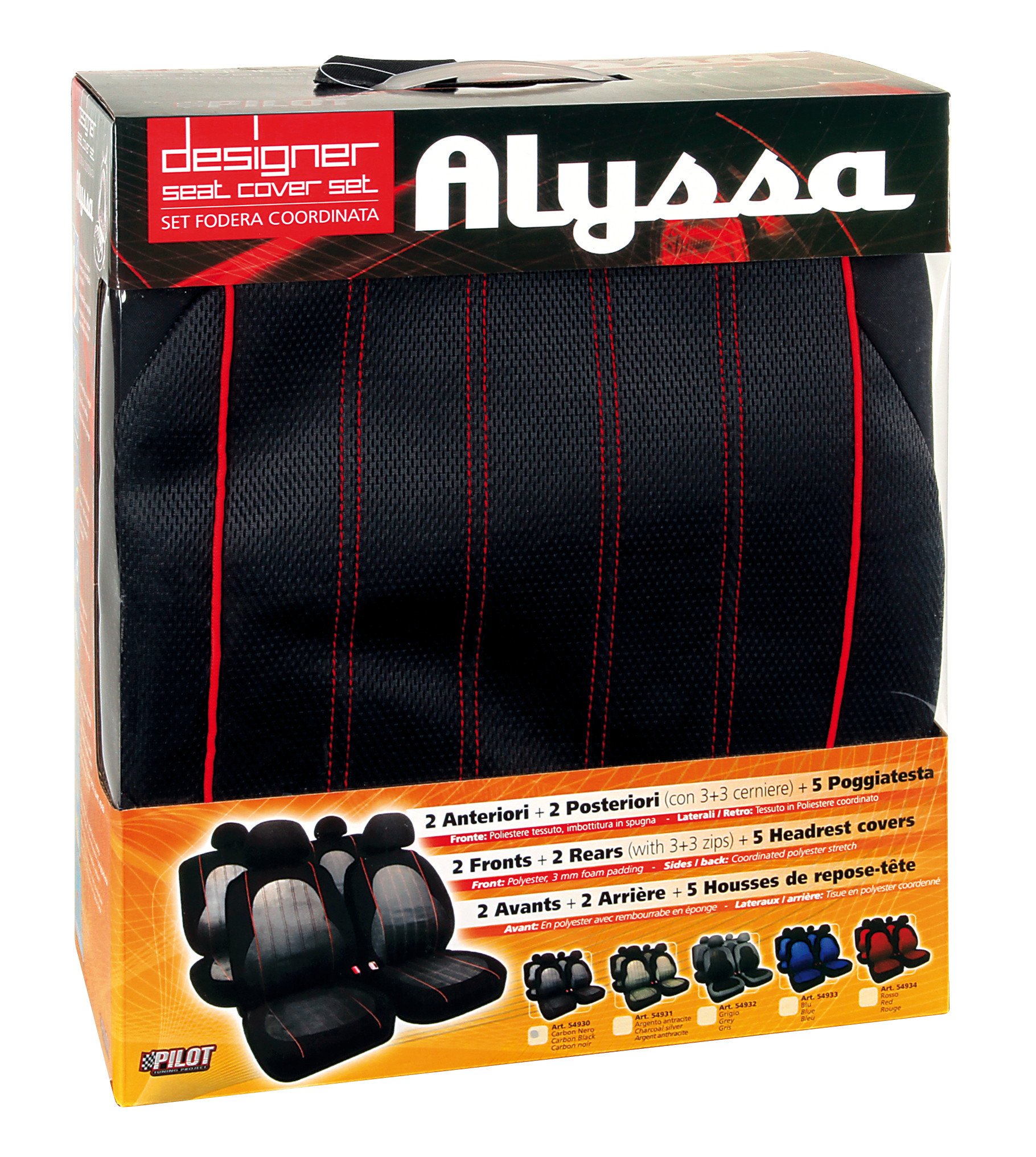 LAMPA 54930 Universal Sitzschonbezug Vorne und Hinten Polyester Schwarz