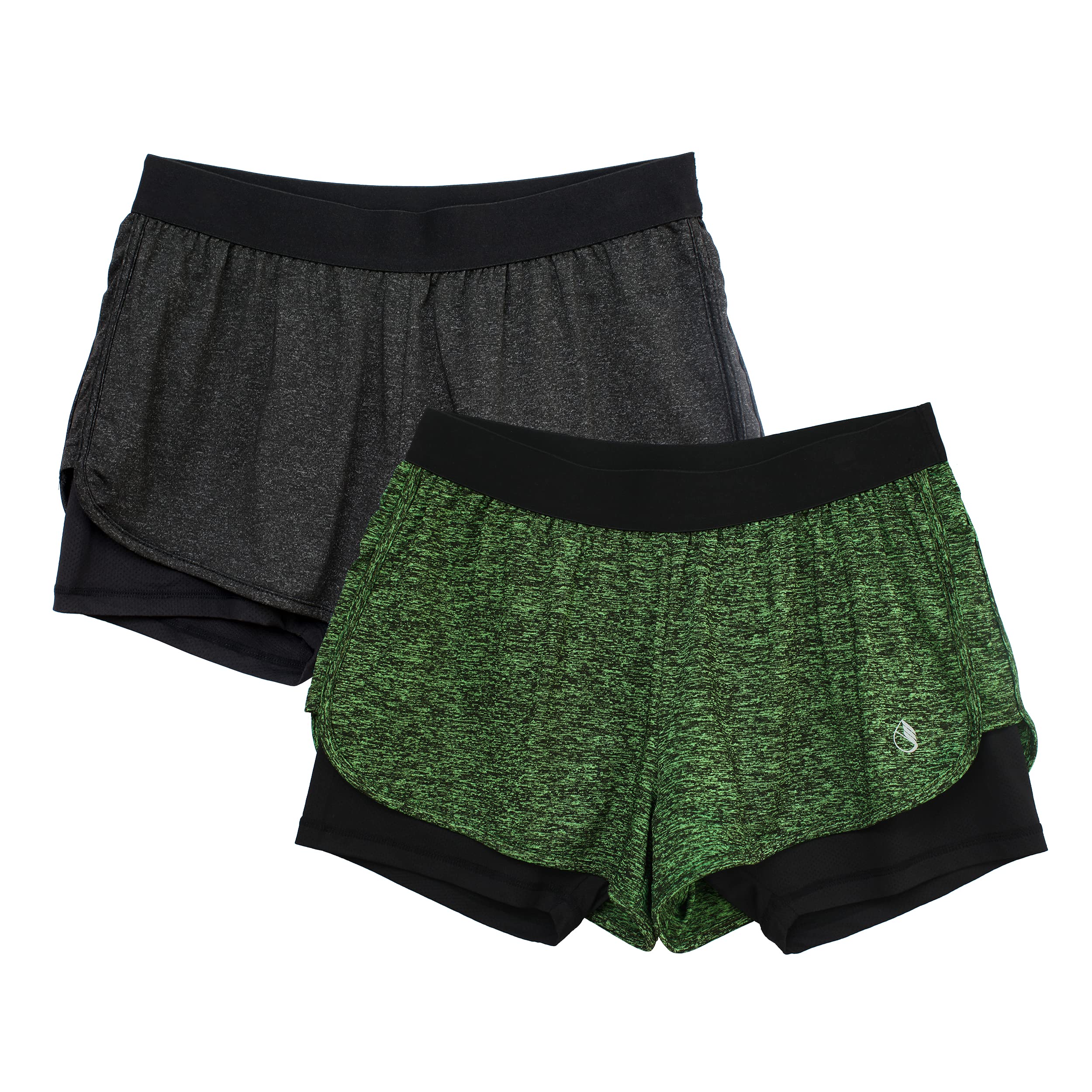 icyzone Running Yoga Shorts for Women - Activewear Workout Exercise Athletic Jogging Shorts 2-in-1