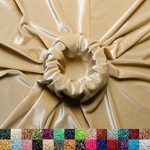 The Yard - Tela de terciopelo elástico de tela de hielo, 60 pulgadas de ancho, tela elástica suave para coser ropa, disfraces, manualidades, 90%