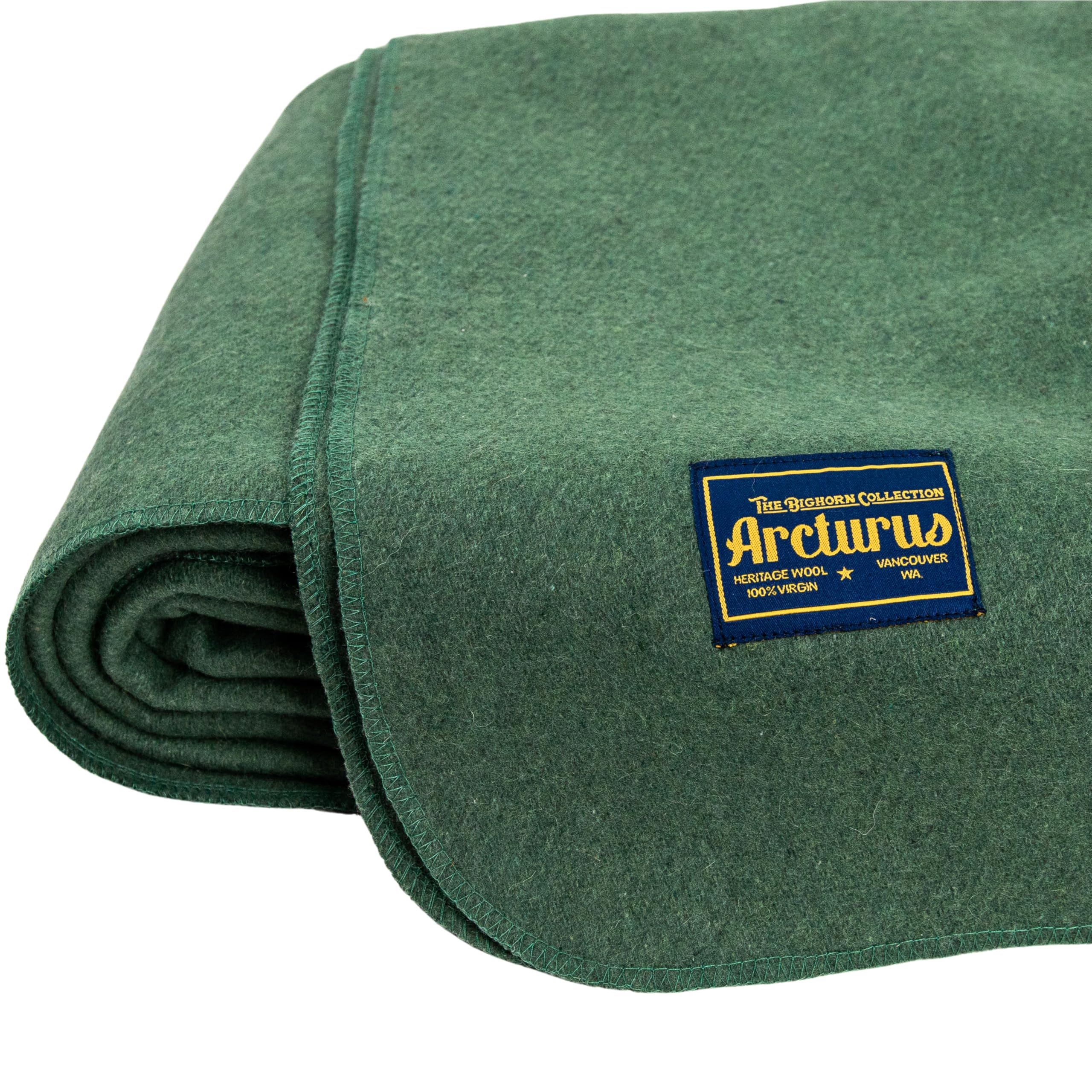 Arcturus Bighorn 100% Virgin Wool Blanket | Heirloom-Quality Wool Bedding for Home & Cabin | Warm, Thick & Durable (Queen Size, Sage)