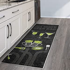 SUSSEXHOME Non Skid Washable Kitchen Mats for Floor, Ultra Thin Low Pile Runner Rug for Laundry Room, Entryway, Bathroom, Multipurpose Floor Mats,Beer Bar Decor Rug - 20 x 60 Inches