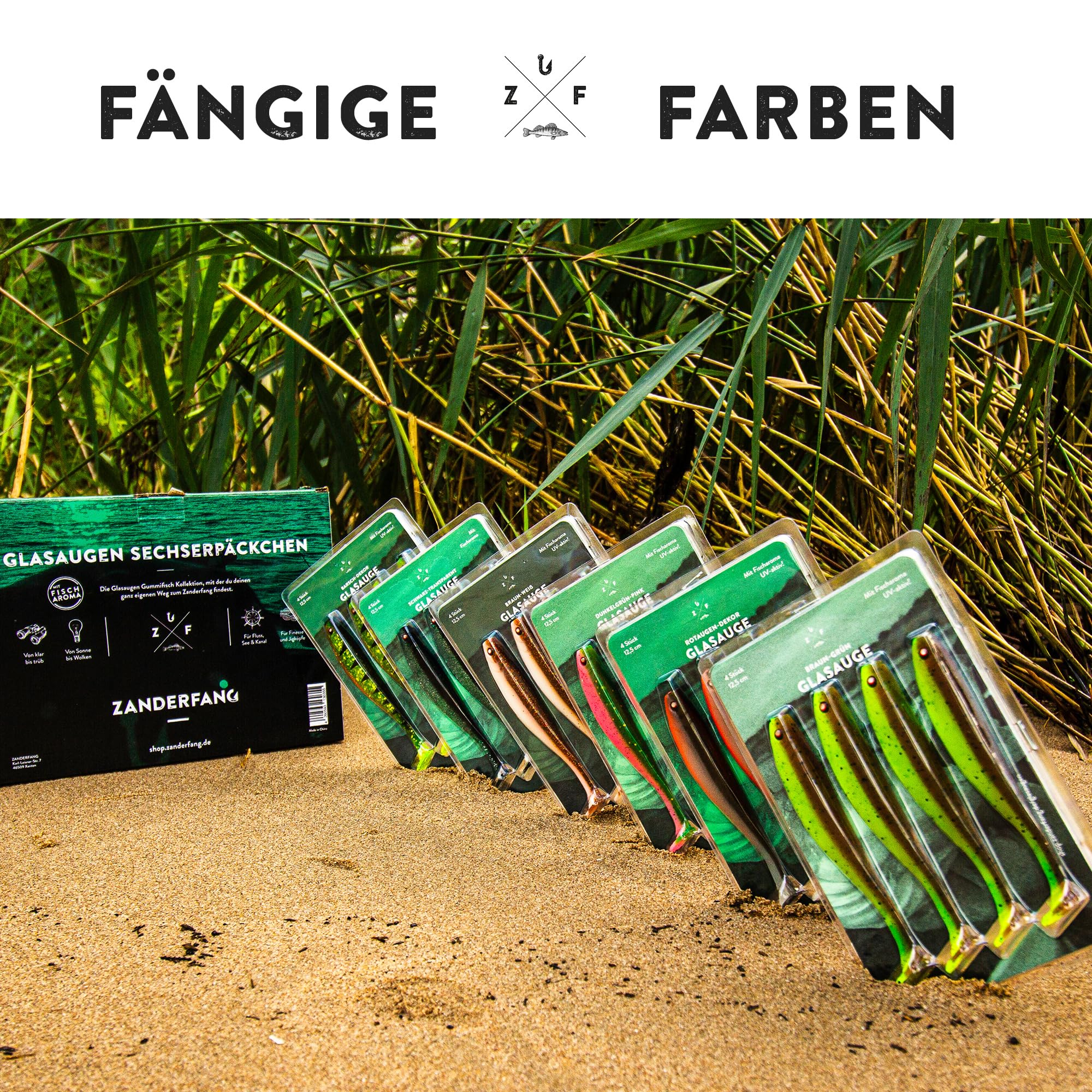 Zanderfang Gummifisch Set Glasaugen – Gummifische für Zander, Hecht, Barsch