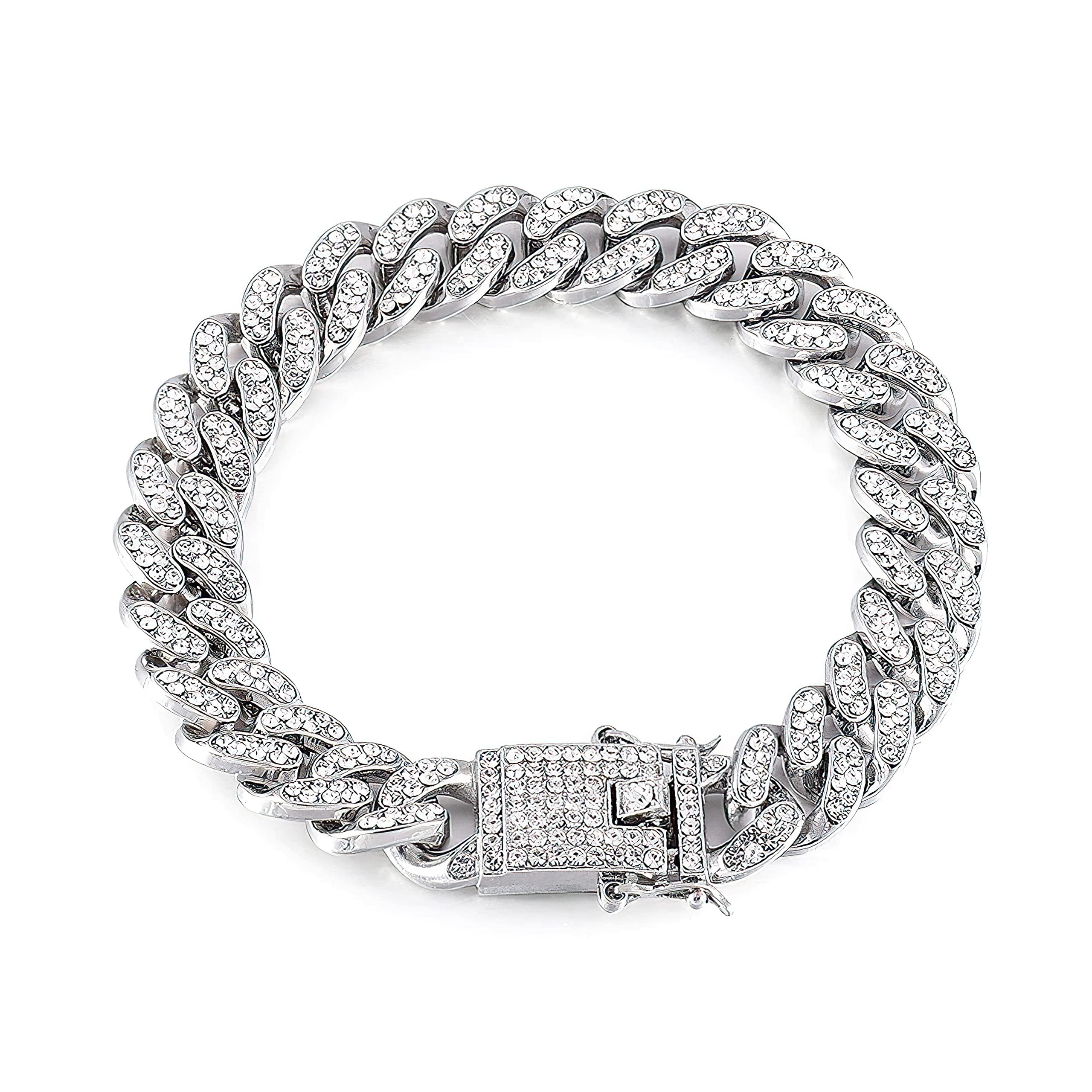 Stylish Bracelet For Men Gold Plated American Diamond Studded Charming Golden Bracelets For Men Boys Jewellery Accessories Love Gifts