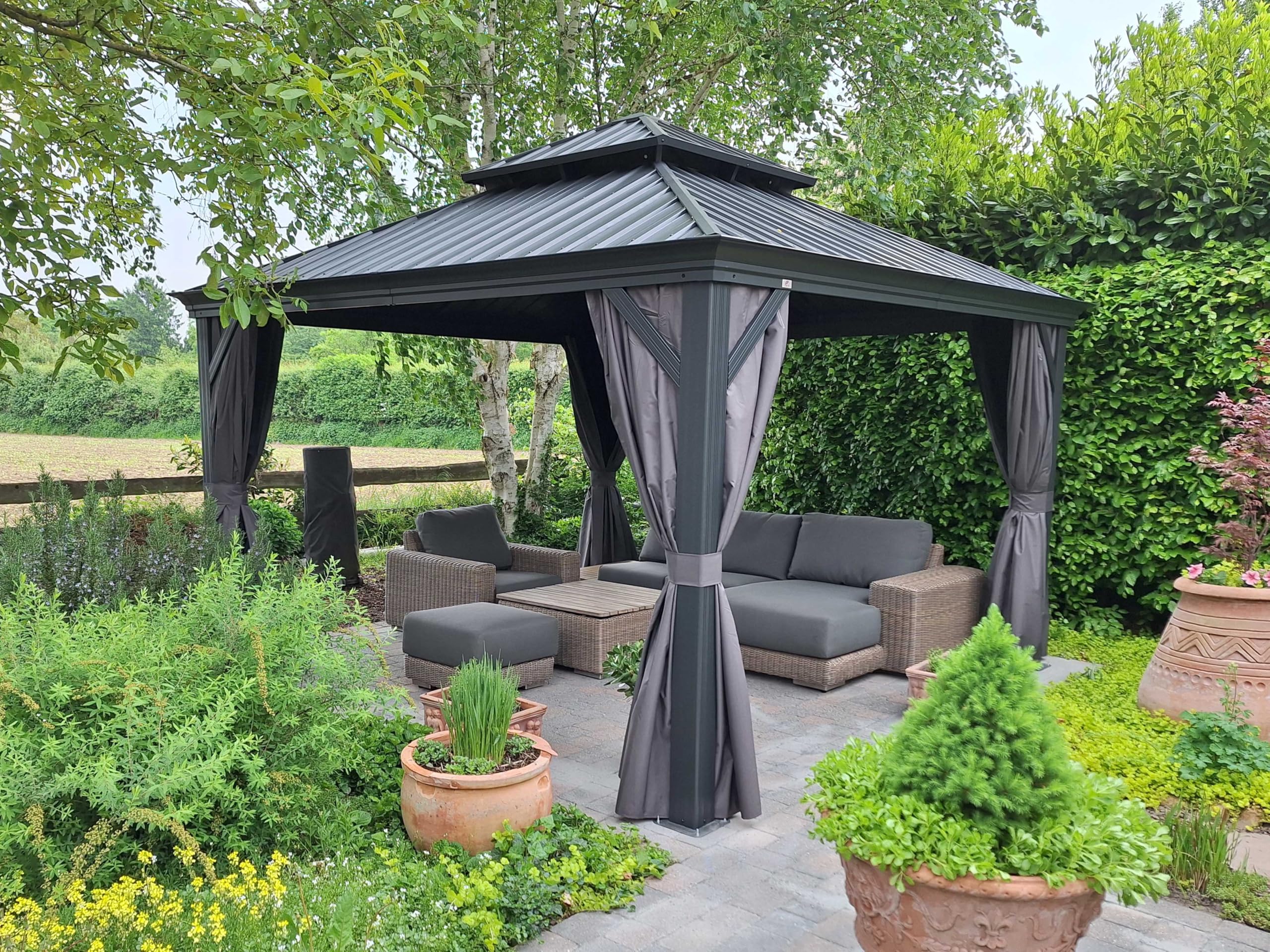 Amazon.com : PURPLE LEAF 12' X 12' Permanent Hardtop Gazebo