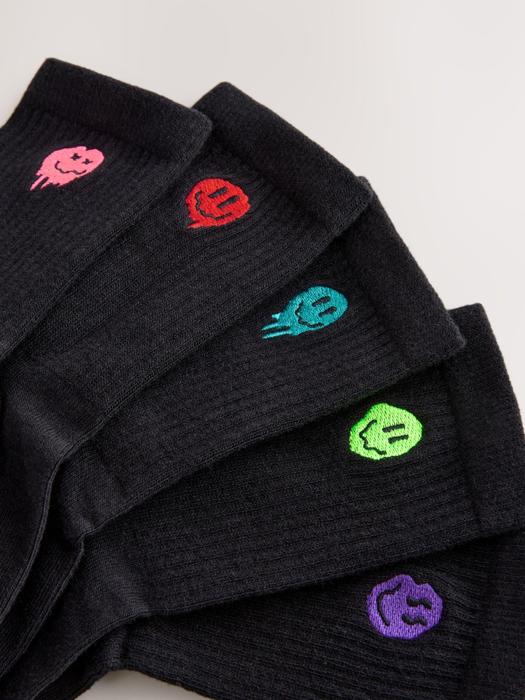 NEXT Jungen Socken mit gepolstertem Fußbett, 5er-Pack 19-40