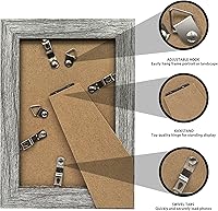 Vista 7 de Juego de 4 portarretratos de 4 x 6 pulgadas, hechos de vidrio real y marco de madera gris, exhibición en pared o mesa, para fotos de 3.5 x 5
