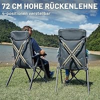 TIMBER RIDGE Összecsukható Camping Szék 150kg Terhelhetőség 4 Pozíciós Alumínium Kempingszék Táskával 3