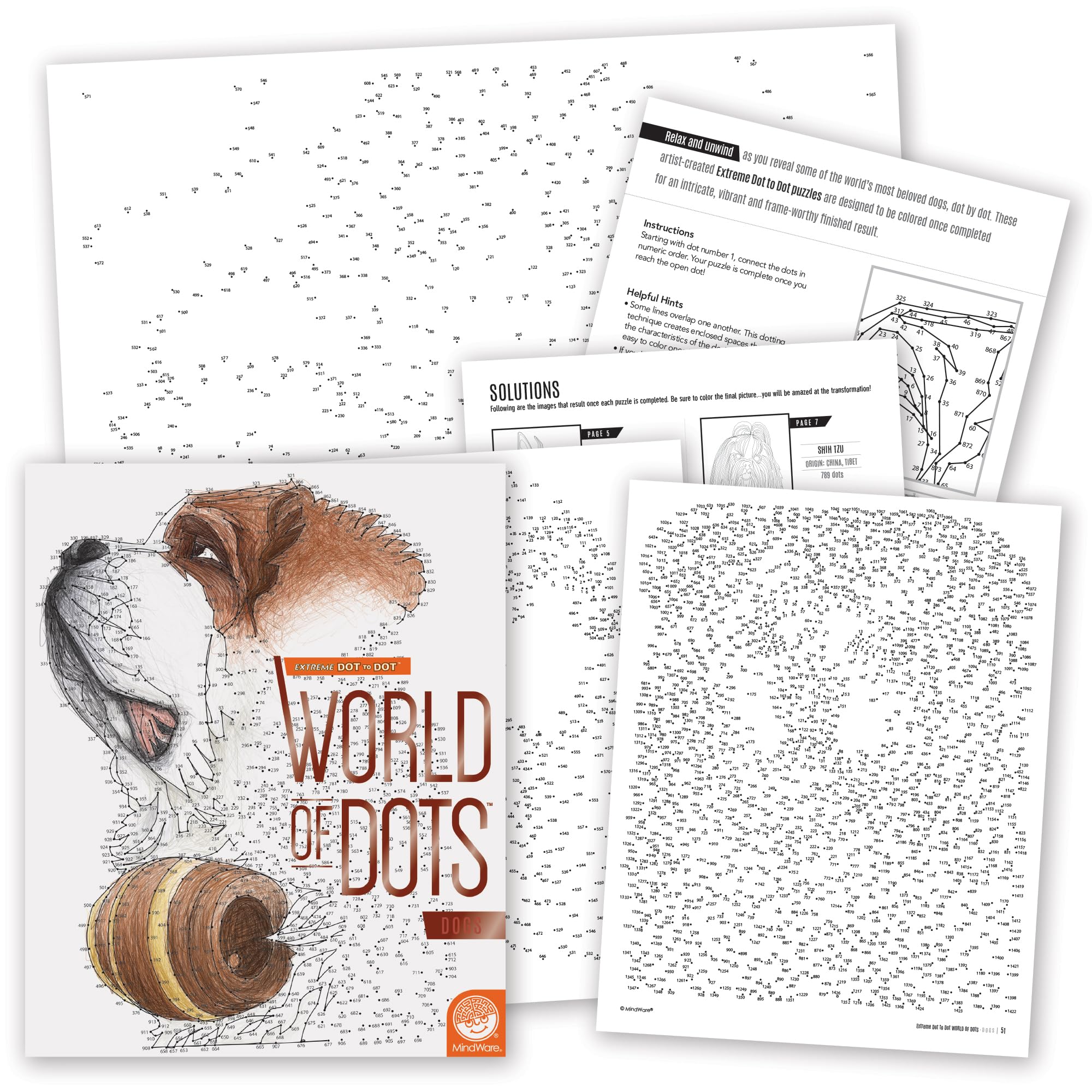 MindWare World of Dots: Dogs Puzzle Coloring Book