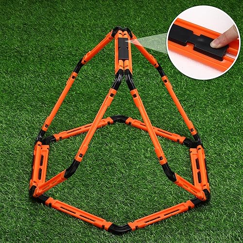 Miniatura 3 de TOBWOLF 6 anillos hexagonales de agilidad, escalera portátil de entrenamiento de agilidad de velocidad con 8 clips de conector y bolsa de