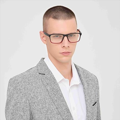 Miniatura 7 de acavefox Paquete de 4 lentes de lectura para hombre, lectores, computadora, bloqueo de luz azul, lentes cómodos con bisagra de resorte