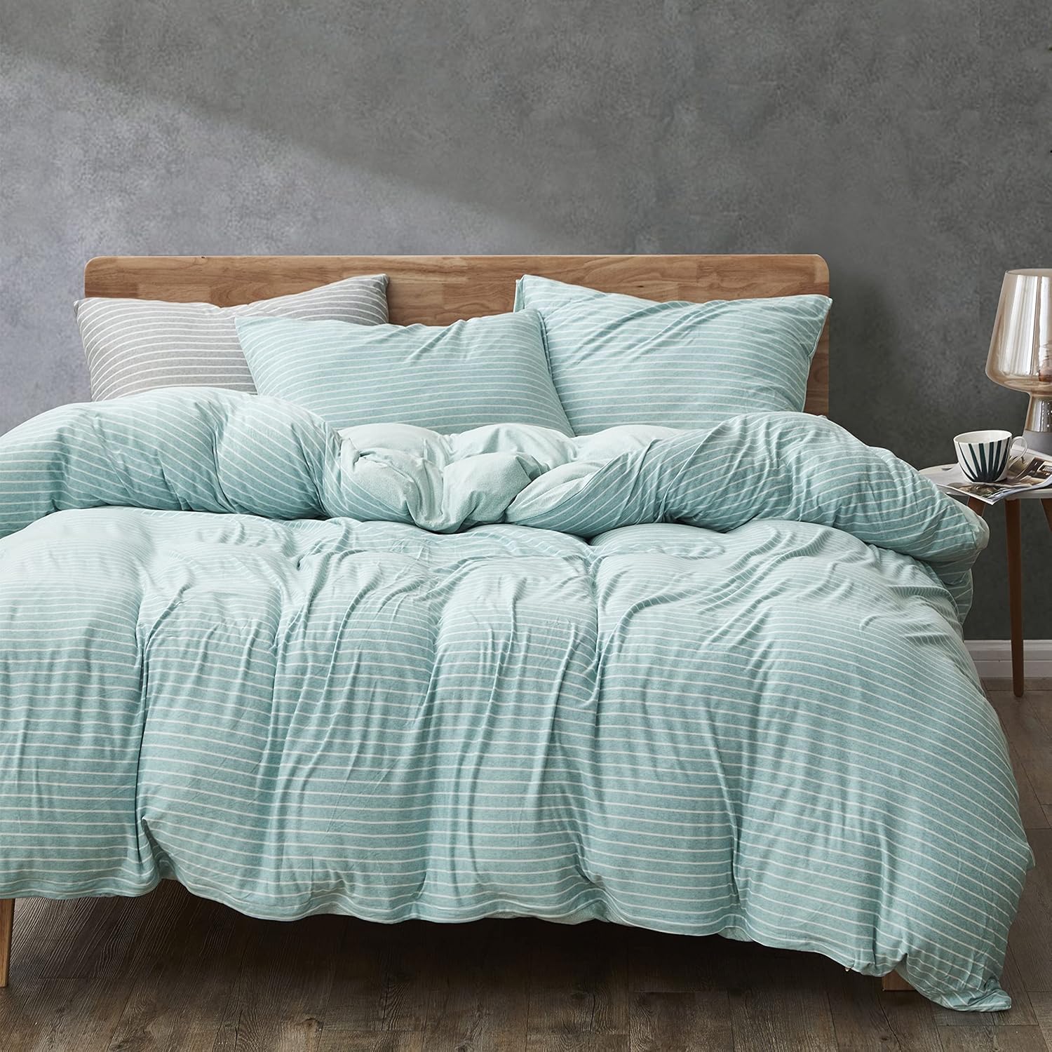 Melingo Duvet Cover Queen Set 3 Pieces, Soft Jersey Duvet