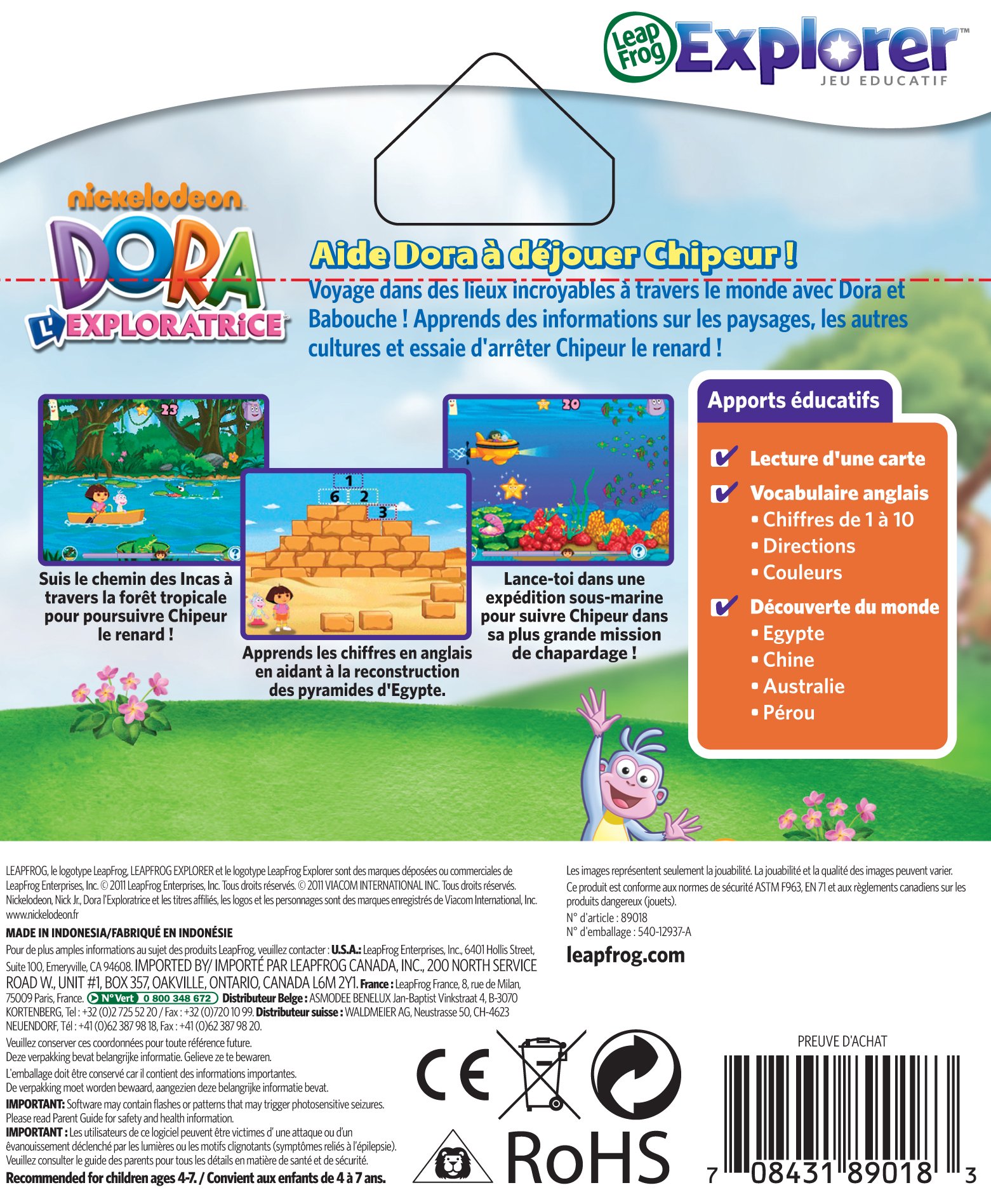 Leapfrog - 89018 - Jeu Educatif Electronique - LeapPad / LeapPad 2 / Leapster Explorer - Jeu - Dora