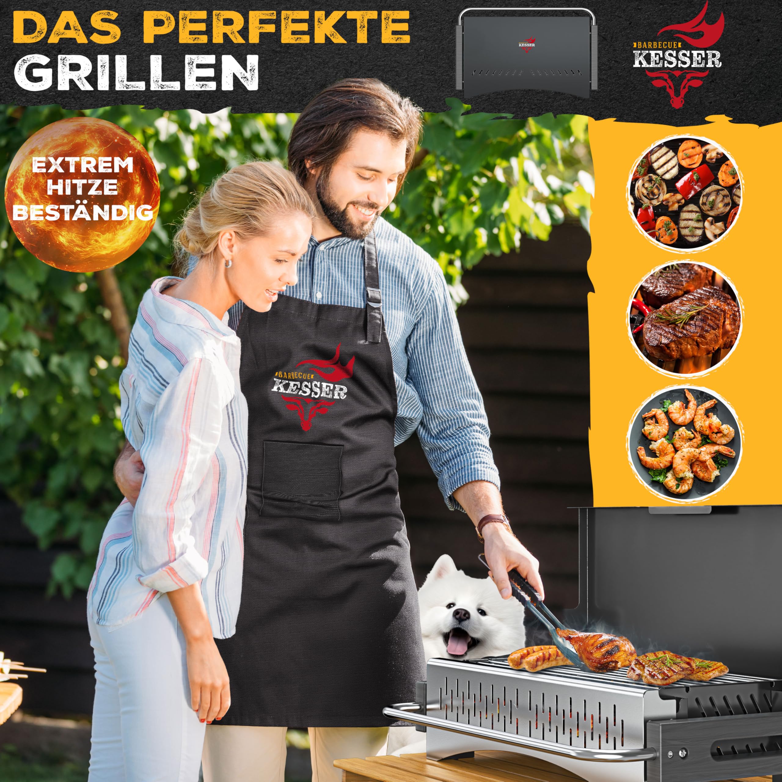 KESSER® Barbecue pieghevole portatile da campeggio | Barbecue a carbonella in acciaio verniciato a polvere con griglia, tappetino per barbecue e borsa per il trasporto | pieghevole ideale per