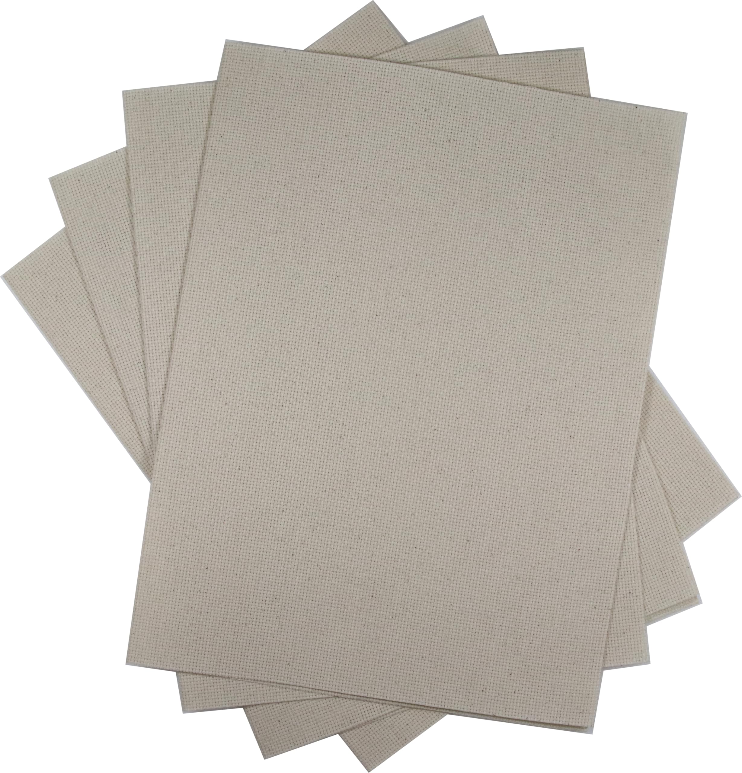 KCS 4/6 pc of 12" x 18" 30cmx45cm 16CT Counted Cotton Aida Cloth Cross Stitch Fabric (Oatmeal, 4 pc)