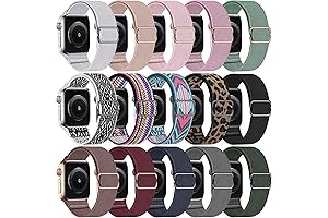 Swhatty Zox Watchband: 15-Pack Nylon Solo Loop Straps for Apple Watch