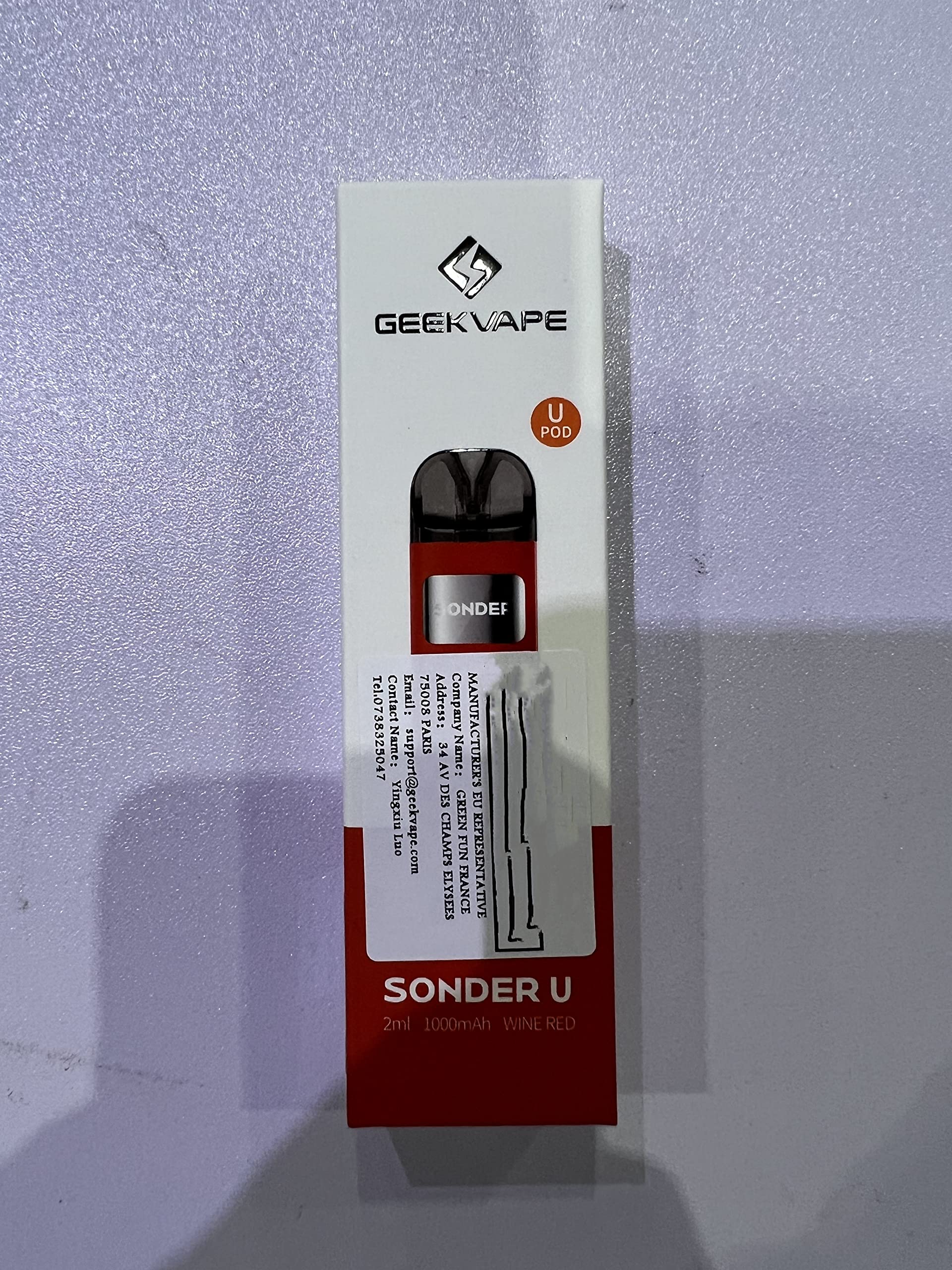 GEEKVAPE Sonder U Pod Kit - 20W 1000mAh Batteria 2ml GEEKVAPE U 0.7ohm  Cartuccia MTL/DTL Vaporizzatore E-sigaretta