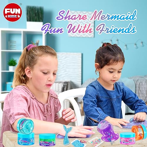 Miniatura 8 de FunKidz - Juguete de limo de sirena de verano de 35.16 onzas líquidas para niñas de 6 a 8 años, paquete de 8 paquetes de regalos de fiesta de