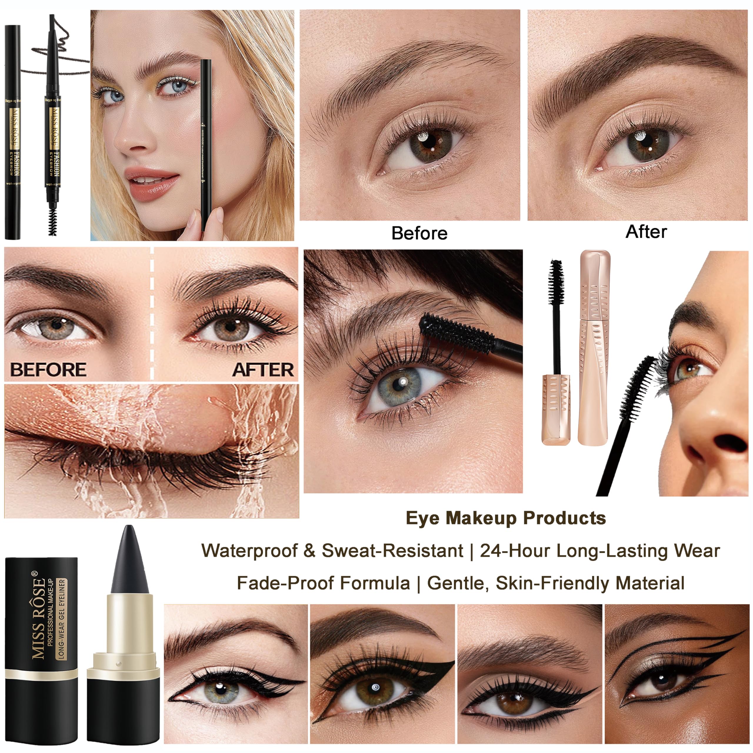 Set Maquillaje Mujer - Estuche Maquillaje con 2 Colores Sobredimensionados Paleta Sombra de Ojos - Portátil Kit Maquillaje Mujer para Adolescentes y Adultas