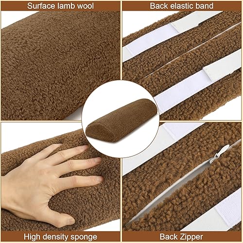 Miniatura 5 de Sintuff Cojín reclinable para reposapiés para sofá con funda, almohada de media luna, almohada debajo de la rodilla, para dormir de espalda y