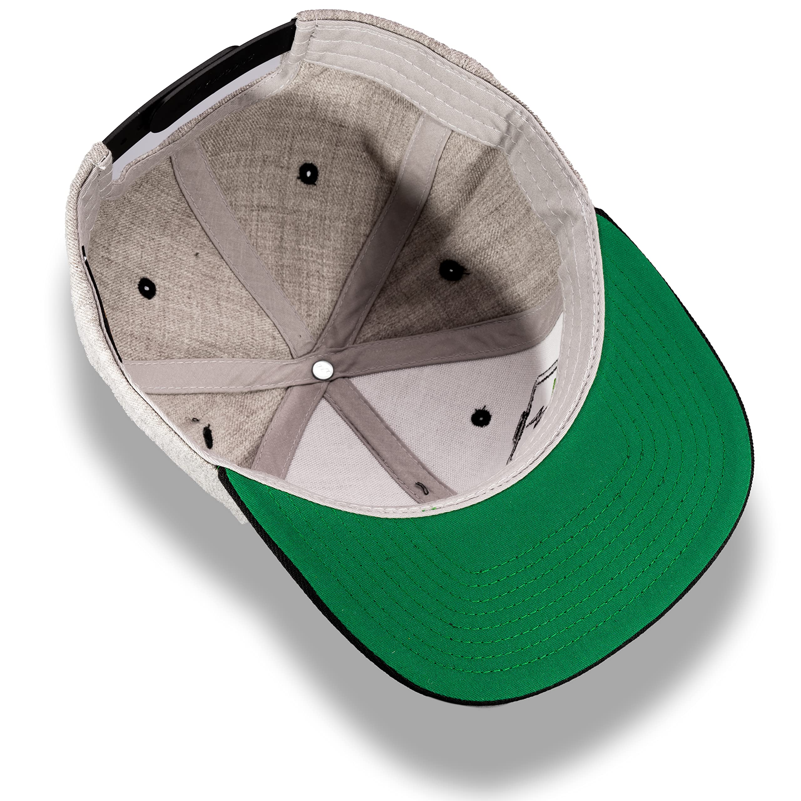 Ride with Style! POWERMENSCH Snapback Cap grau schwarz | Basecap Baseball in Top Qualität | universell größenverstellbar in Unisex One Size | Rennrad Mountainbike Gravel | positiv Vibes