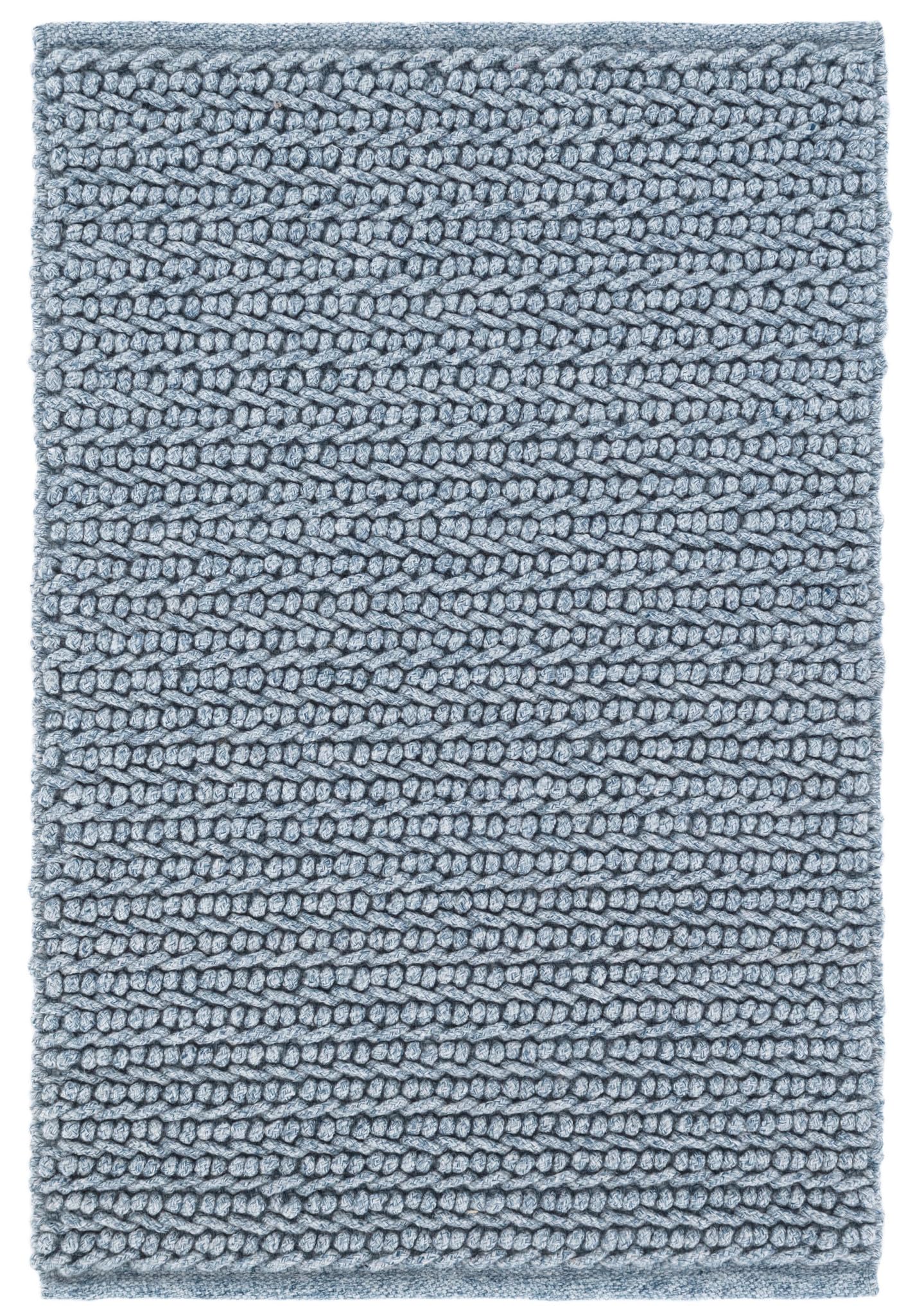 Dash & Albert Veranda Denim Handwoven Performance Rug, 5 X 8 Feet, Blue Solid Pattern