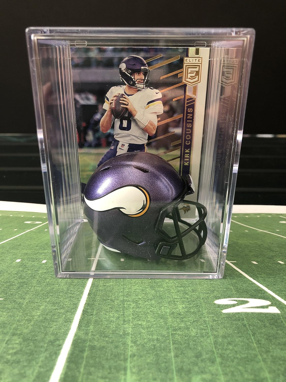 Minnesota Vikings Helmet Shadowbox w/Kirk Cousins card
