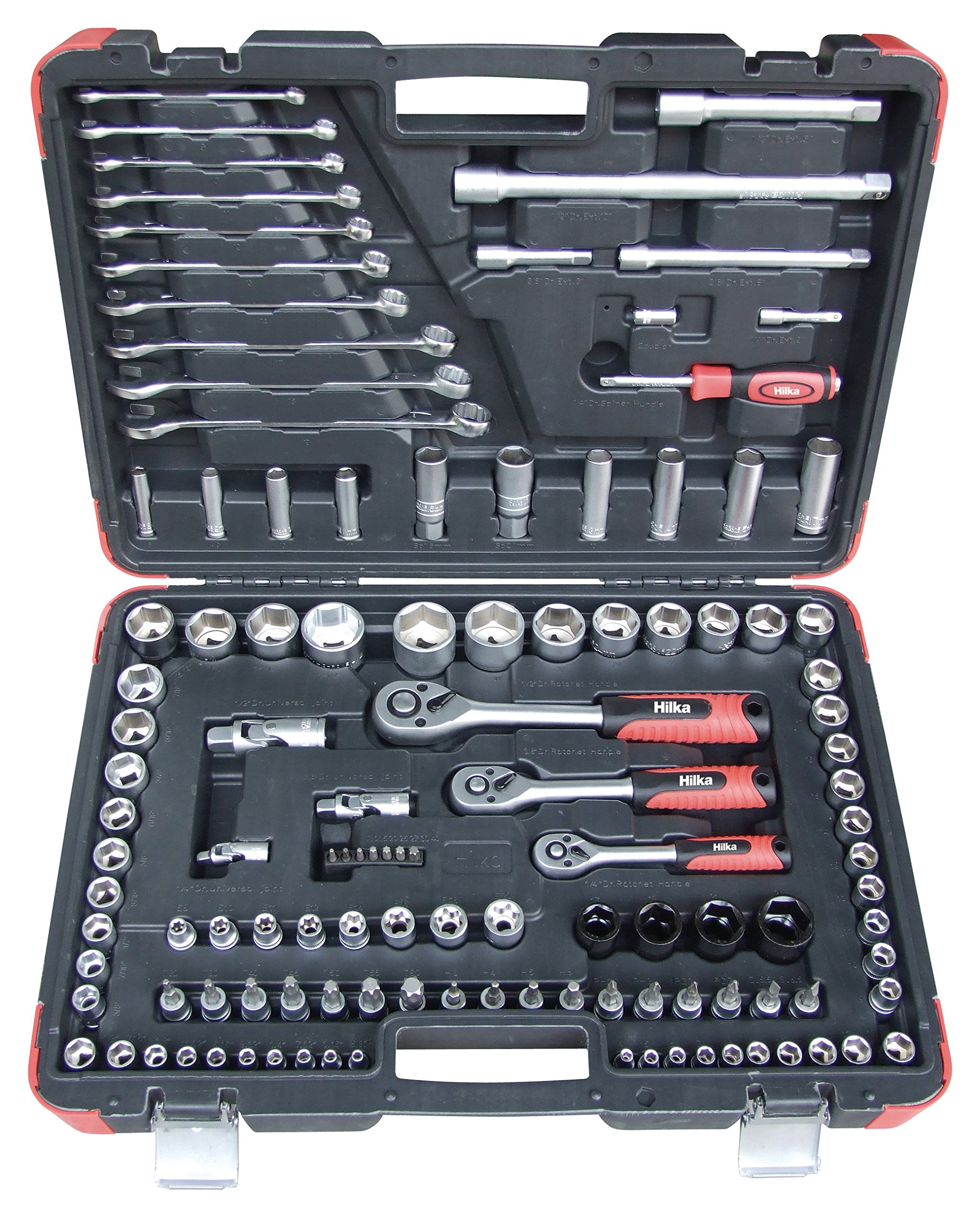 Hilka Socket Set 1/4In, 3/8In & 1/2In Dr 120 Piece