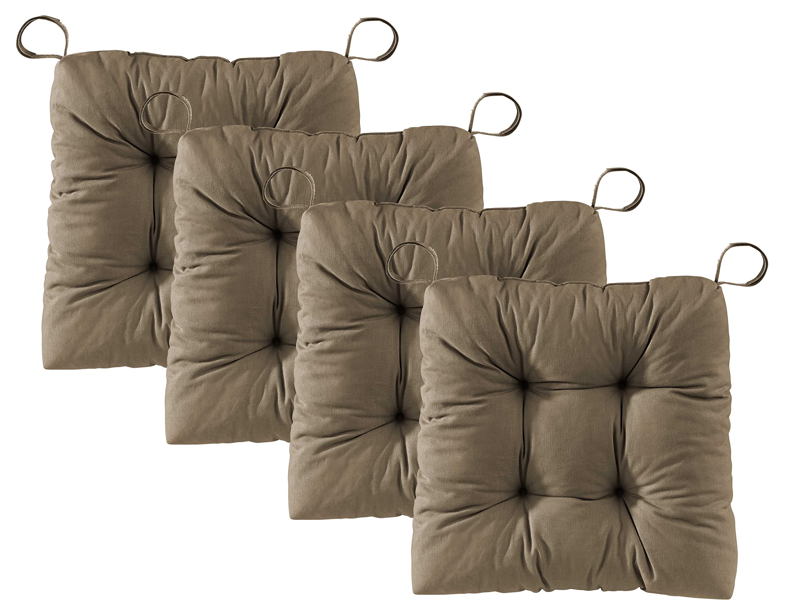 Basic Beyond Cuscini Per Sedia Memory Foam - Antiscivolo Per Sedie Da Pranzo E Cucina - 39,4x39,4cm - Confezione Da 4 - Colore Tortora