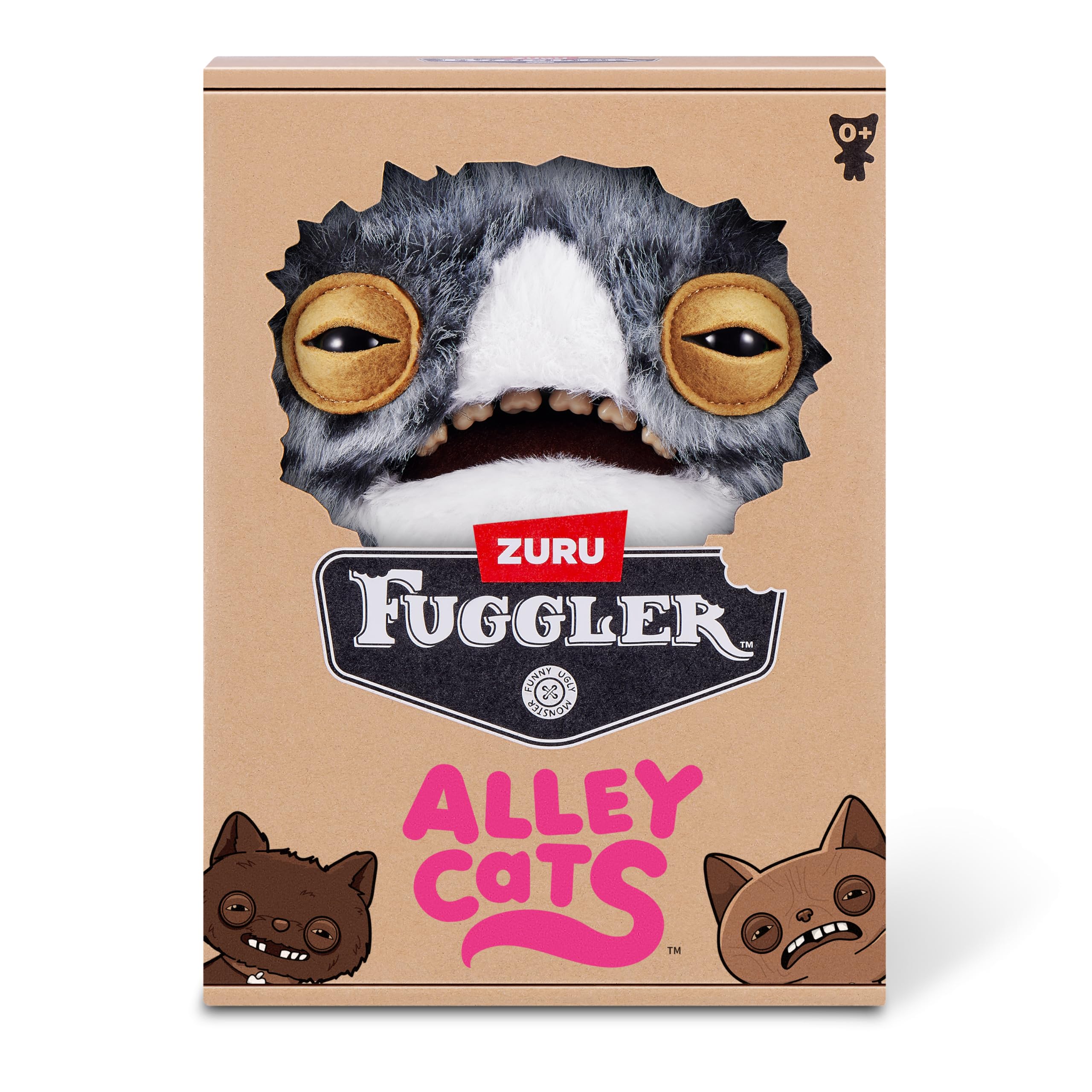 Fuggler Alley Cats Peluche 9" (Wide Eyed Cat) de ZURU – Monstruo Feo y Divertido con Dientes Humanos. Peluche Coleccionable para niños, Adolescentes, Adultos y Amantes de Gatos raros. — view 7