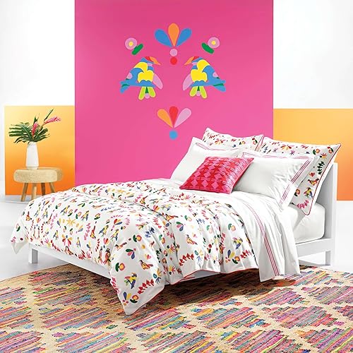 Miniatura 6 de Pine Cone Hill Funda nórdica Trio fucsia, tamaño europeo, patrón de rayas rosadas