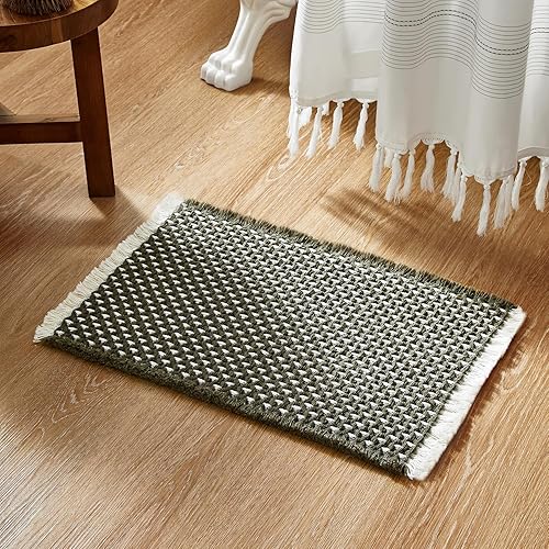 Miniatura 19 de Alfombras de Baño Blancas, Súper Absorbentes Antideslizantes Alfombra de Baño Waffle de Secado Rápido Alfombras de Baño Lavables Boho Estilo Granja,