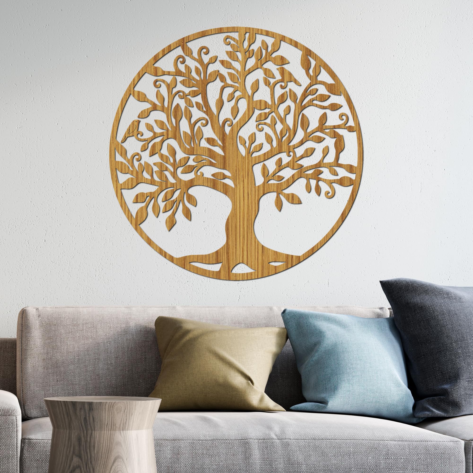 SENTOP HDF0206 Geschnitztes Bild an der Wand aus Holzmaterial für den Innenraum (Eiche, 150 cm)
