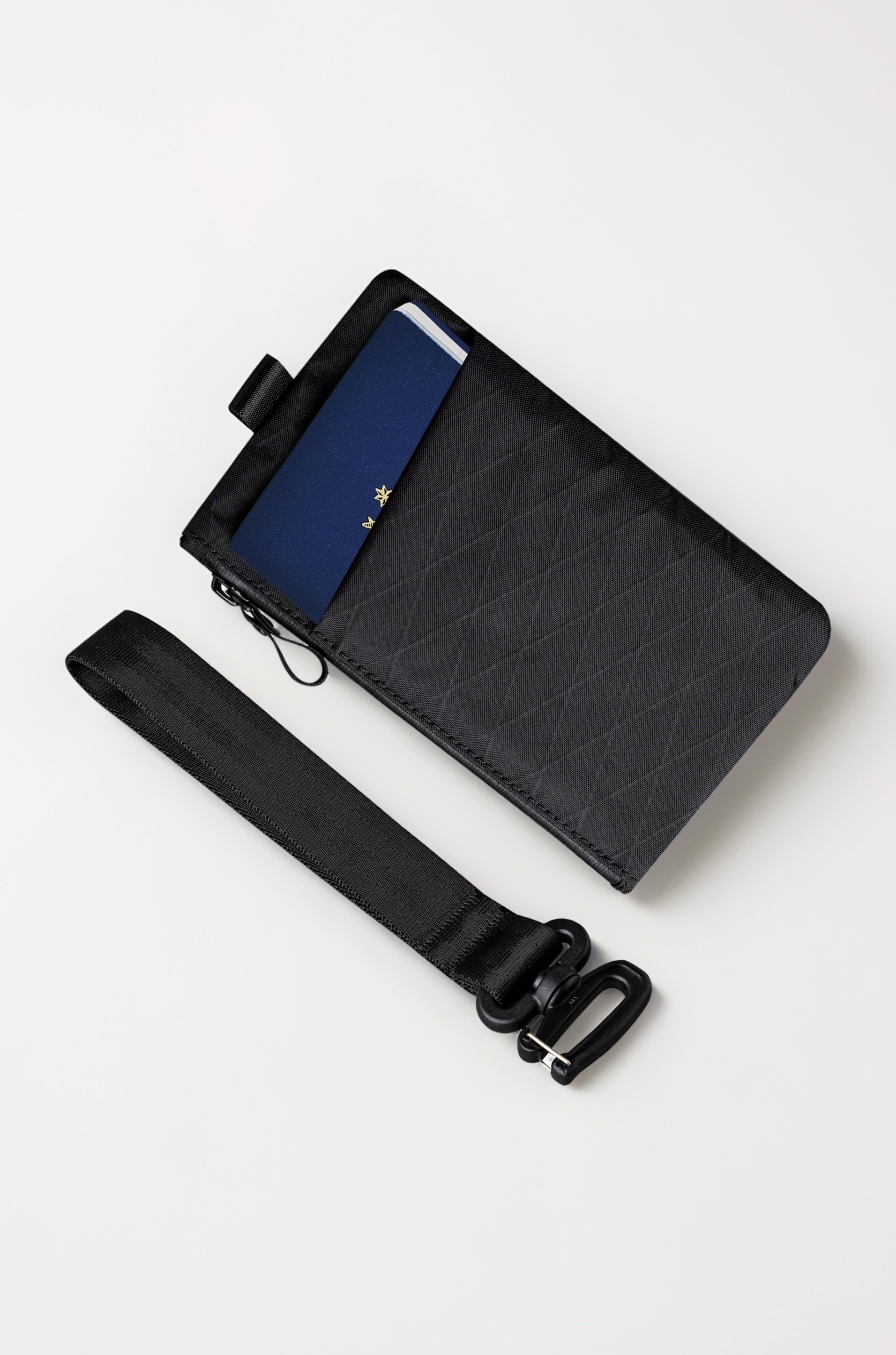 Zip Clutch, Zipper Wallet and EDC Carrier - RFID Blocking Material Passport Wallet- 3 External Slots for EDC Gear, Black