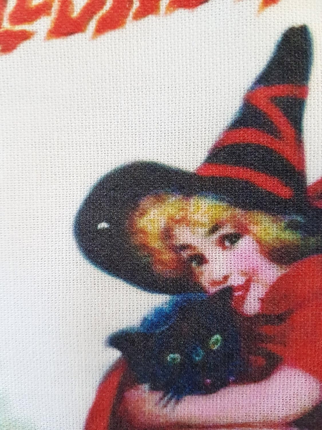 Tea Towel * Vintage Halloween Print * Young Witch with Black Cat * Soft Microfibre Towel
