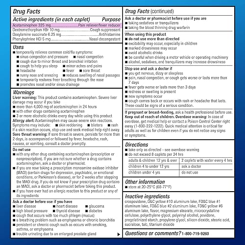 Miniatura 5 de Yaxa Basic Care Comprimidos nocturnos recubiertos de resfriado severo y gripe, alivia temporalmente síntomas como secreción nasal y estornudos