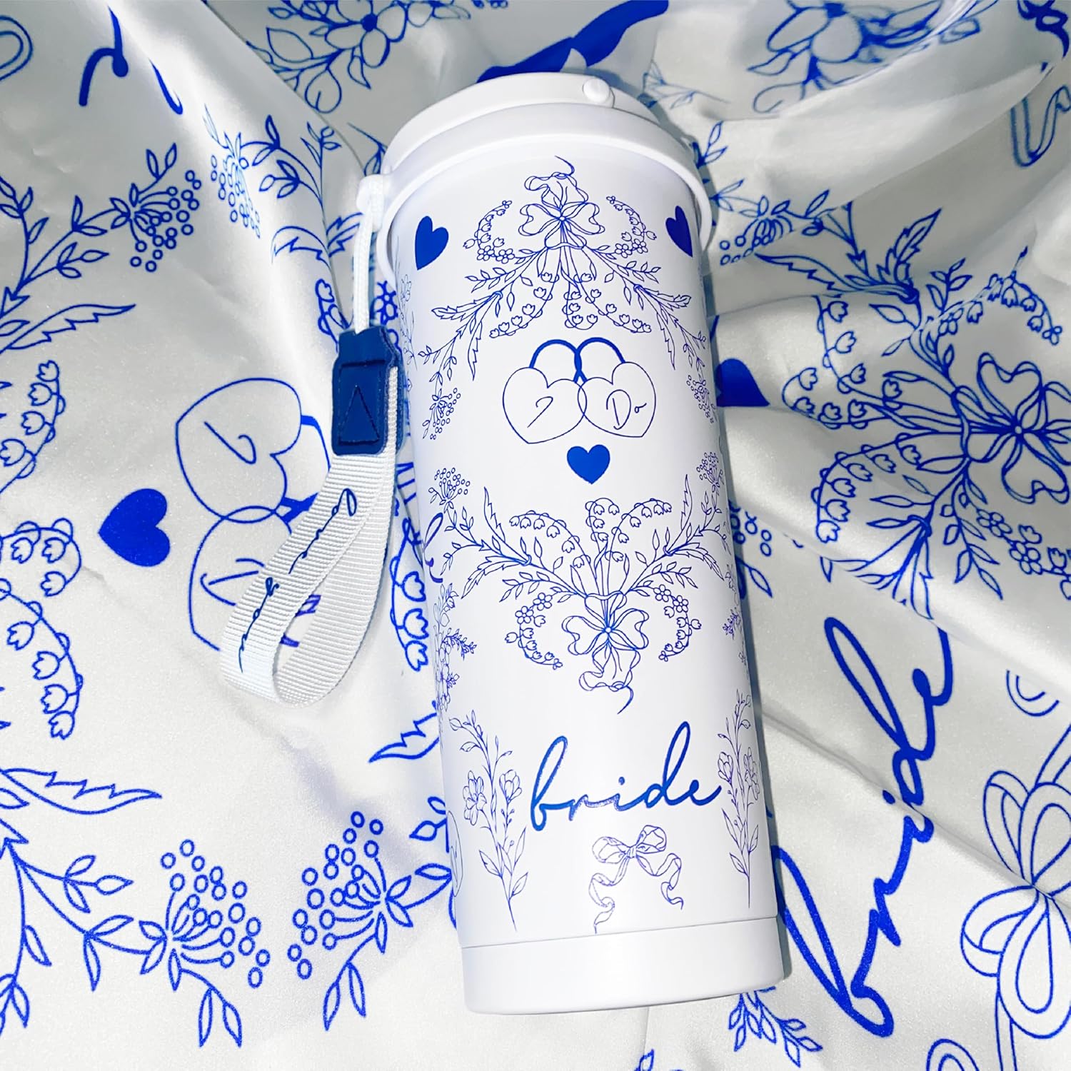 Bride Squad Engagement Gifts Bride Cup - 22oz Bride Tumbler Bridal Shower Gifts - Something Blue Gifts, Bachelorette Party Favors - Stainless Steel Coffee Cup with Double-Model Lid - Image 4