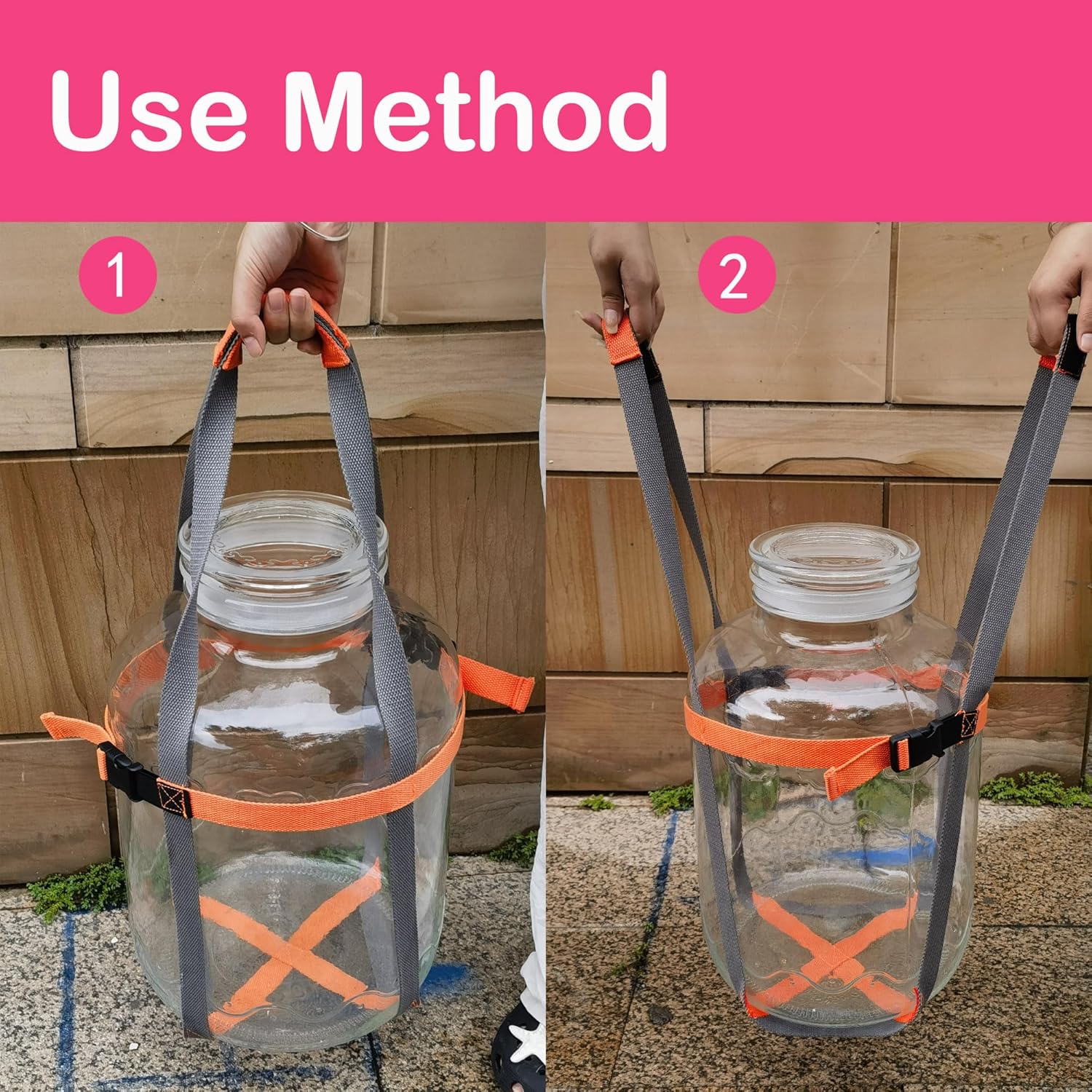 5 Gallon Glass Fermenting Carboy Easy-Carry Straps, Glass Bottle Protector, Adjustable and Strong for Easy, Safe, Secure Lifting, Moving jug Bottle, Fit 3 to 7 gal, Gray, Cotton, No Carboy
