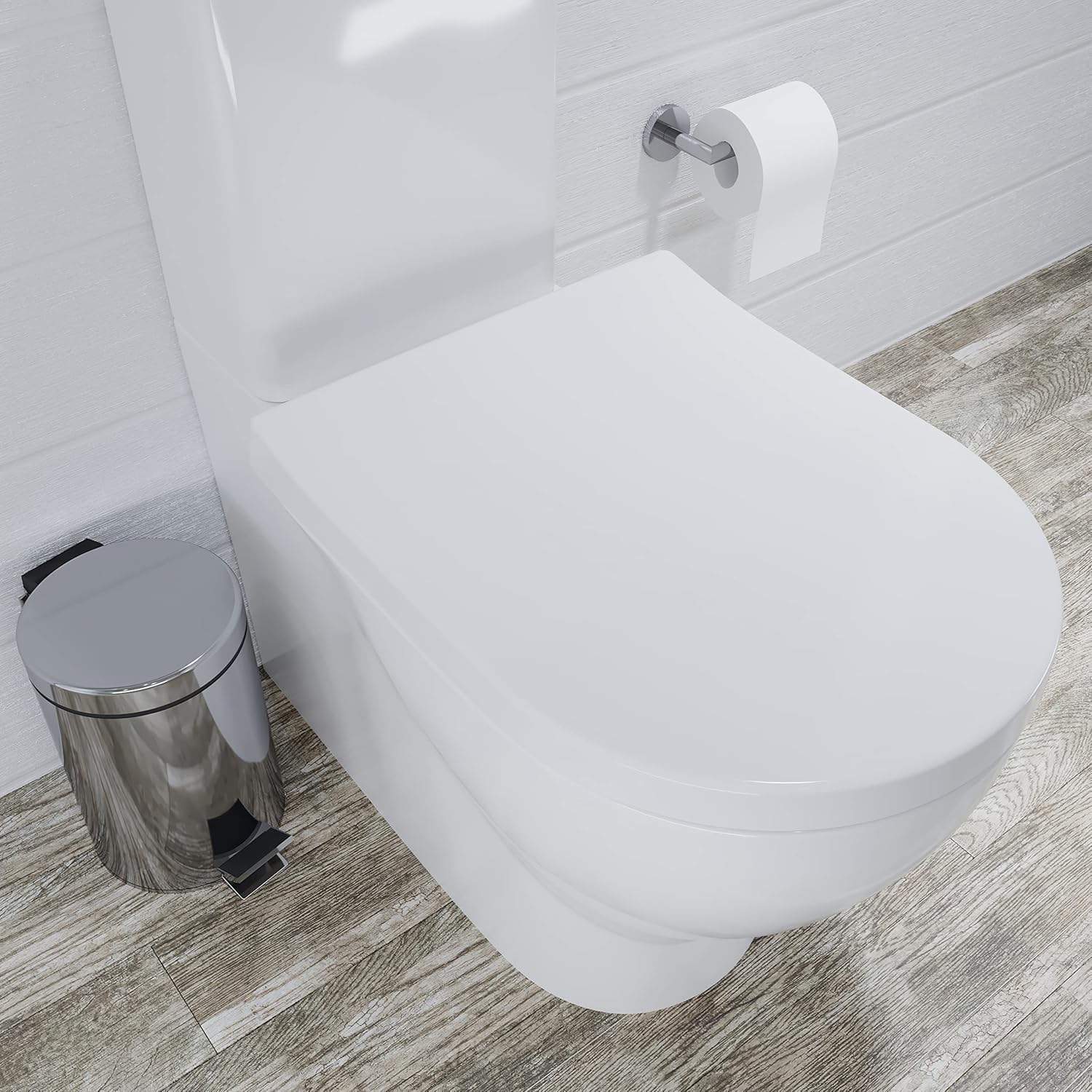 Croydex Malo FlexiFix Extra Long D Shaped Soft Close Toilet Seat with