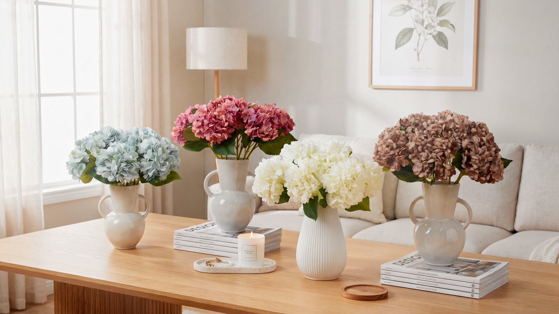 Amazon.com: 8 Pcs 18 Inch Coffee Brown Fall Hydrangea Artificial