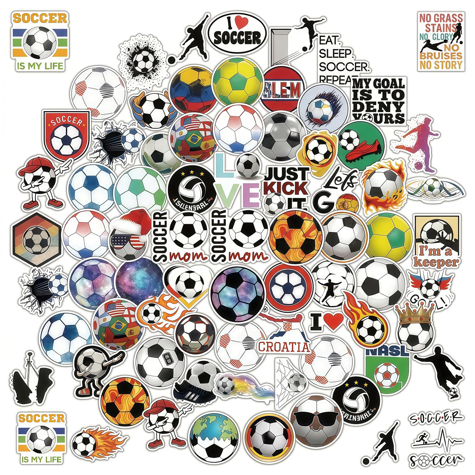Sticker Kinder Bundesliga Sticker 25/26 Autocollants de Football 100 pièces Vinyl Imperméables pour Garçons Filles Adolescents pour Fêtes Coupe du Monde École Ordinateur Portable Coque de