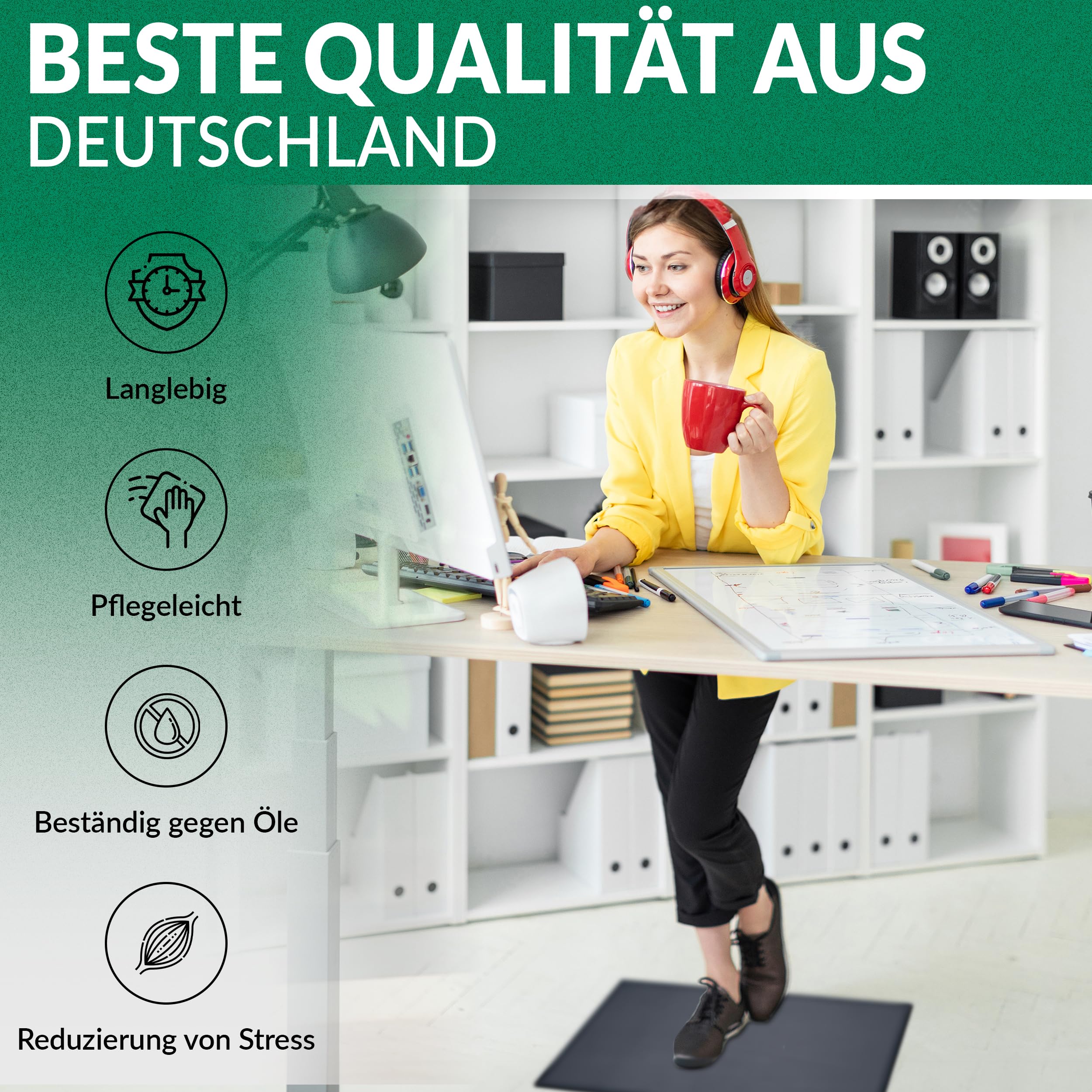 Die perfekten Arbeitsplatzmatte für Ihren Steharbeitsplatz entscheiden Sie selbst welche Größe Sie bevorzugen