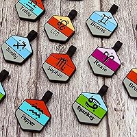 Vista 6 de Placa silenciosa para perro personalizada con 5 líneas de identificación de mascotas de silicona duradera y grabada profundamente, hexágono