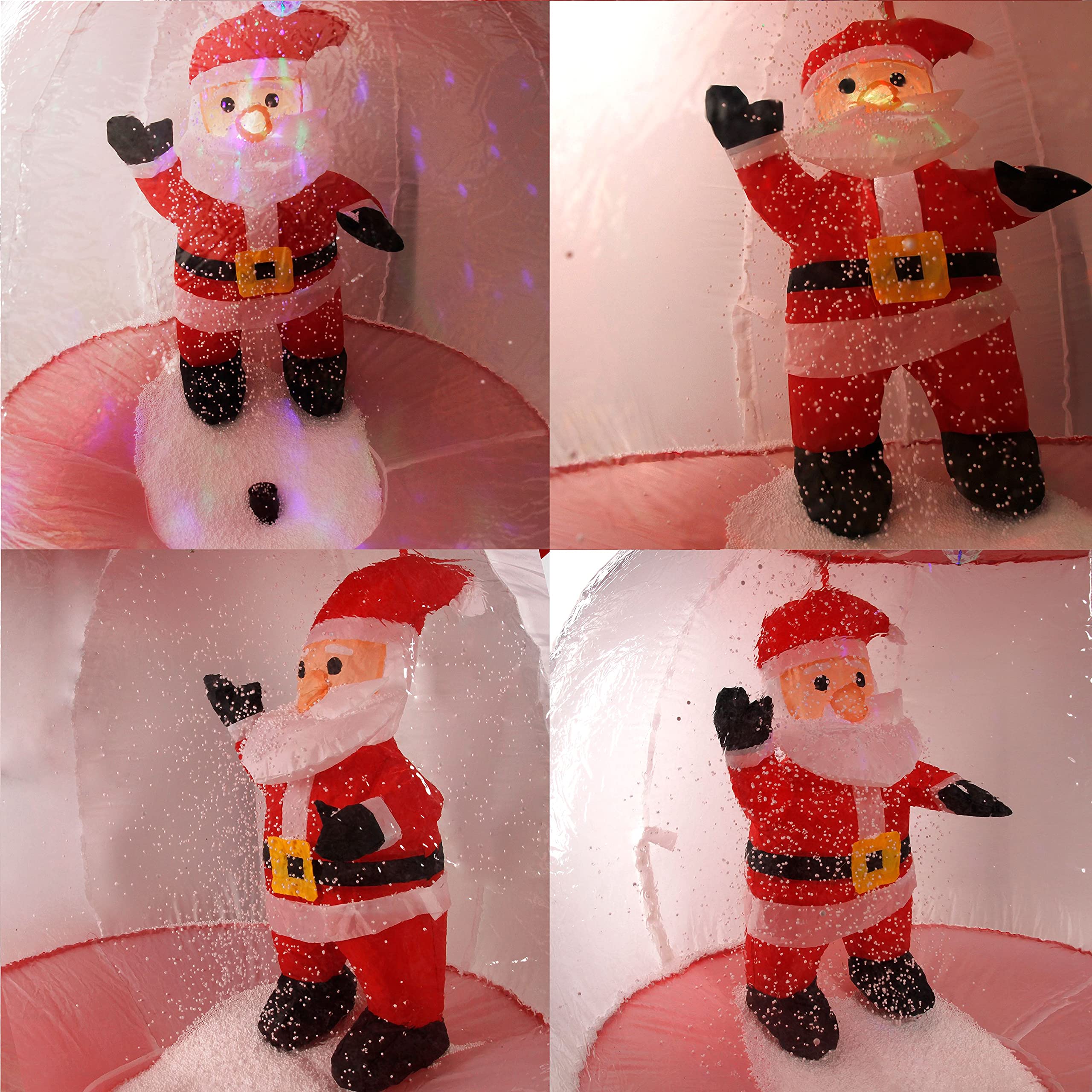 CCLIFE Bonhomme de Neige Gonflable, Décorations de Noël Bonhomme de Neige Gonflable Exterieur Interieur LED avec Pere Noel y Pingouin Noel Lumineux Exterieur Deco