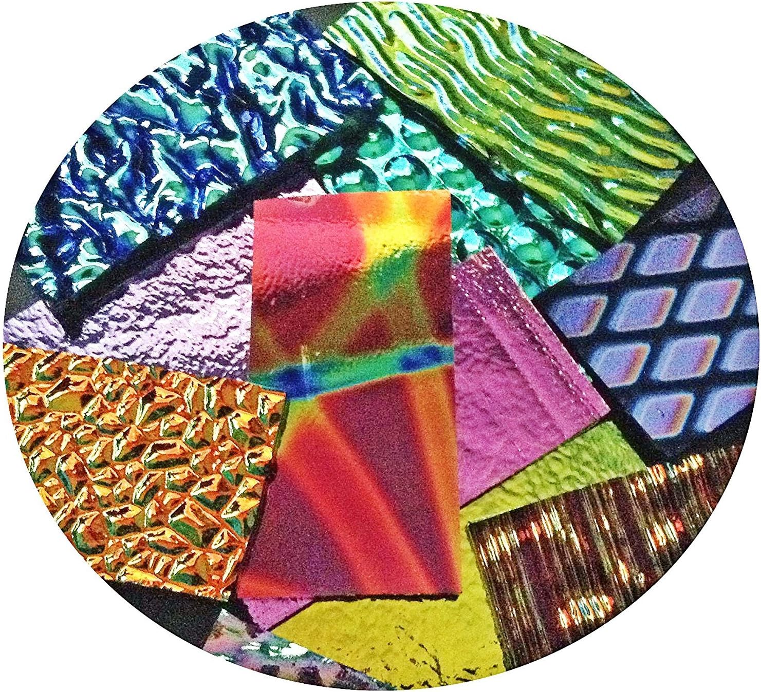 Assorted Dichroic on Black Glass Pieces - 90 COE, Made in America, 2 OZ.