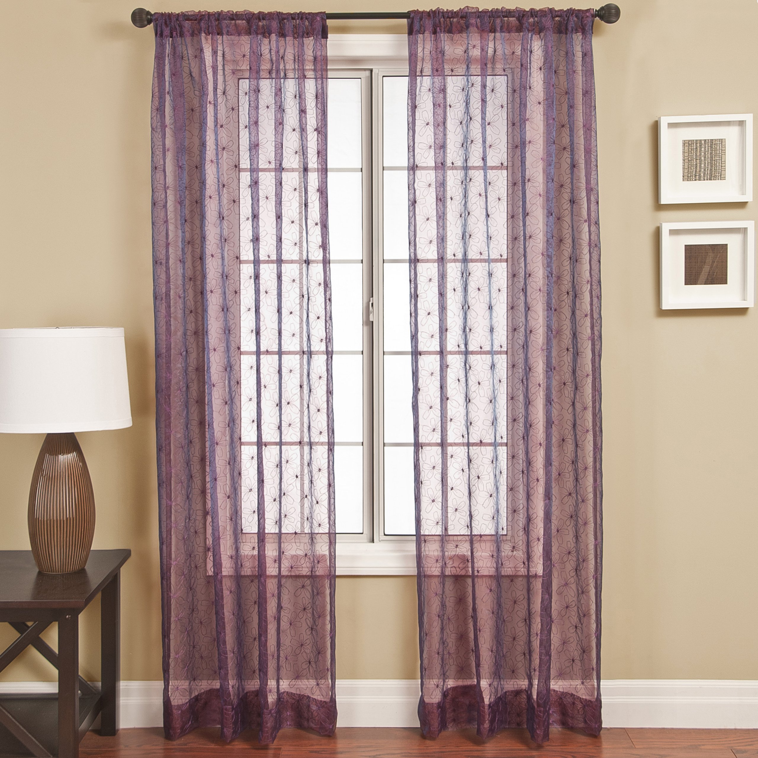 Diplomat Decor Kors 84-Inch Rod Pocket Panel, Purple